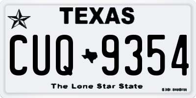TX license plate CUQ9354