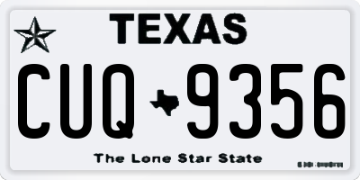 TX license plate CUQ9356