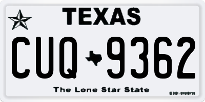 TX license plate CUQ9362
