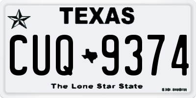 TX license plate CUQ9374