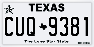 TX license plate CUQ9381