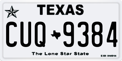 TX license plate CUQ9384