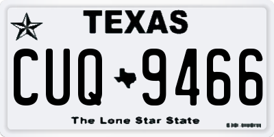 TX license plate CUQ9466