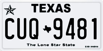 TX license plate CUQ9481