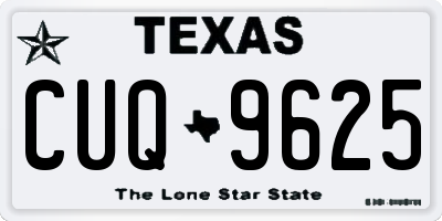TX license plate CUQ9625