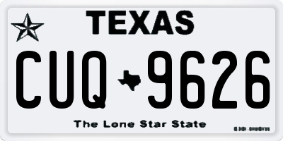 TX license plate CUQ9626