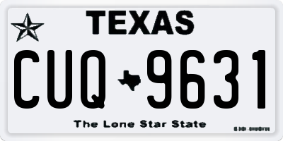 TX license plate CUQ9631