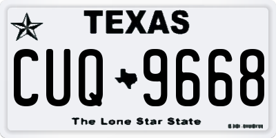 TX license plate CUQ9668