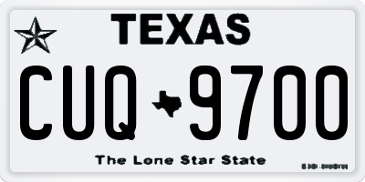 TX license plate CUQ9700