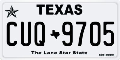TX license plate CUQ9705
