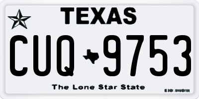 TX license plate CUQ9753