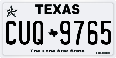 TX license plate CUQ9765