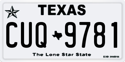 TX license plate CUQ9781