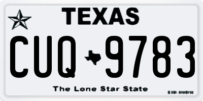 TX license plate CUQ9783