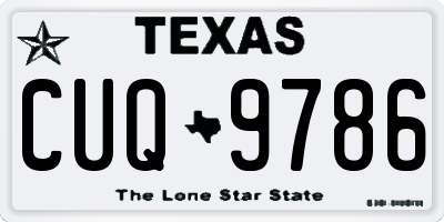 TX license plate CUQ9786