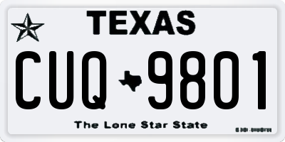 TX license plate CUQ9801
