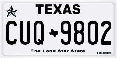 TX license plate CUQ9802
