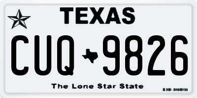 TX license plate CUQ9826