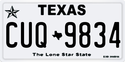TX license plate CUQ9834