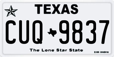 TX license plate CUQ9837