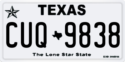 TX license plate CUQ9838