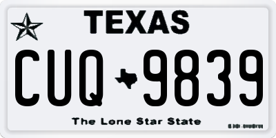 TX license plate CUQ9839