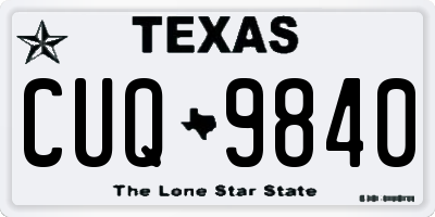 TX license plate CUQ9840