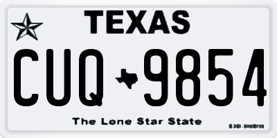 TX license plate CUQ9854