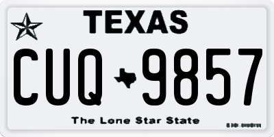 TX license plate CUQ9857