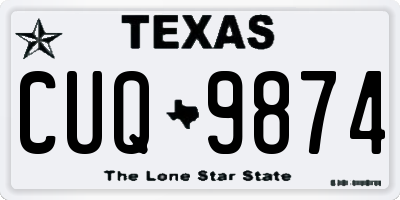 TX license plate CUQ9874