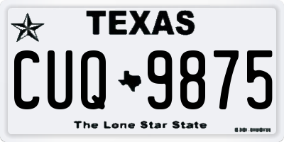 TX license plate CUQ9875