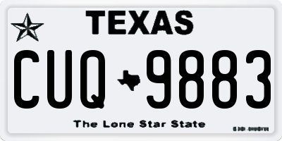 TX license plate CUQ9883