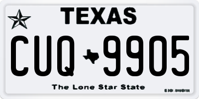 TX license plate CUQ9905