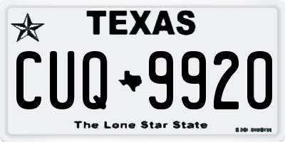 TX license plate CUQ9920