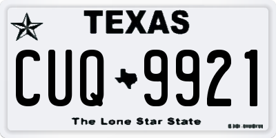 TX license plate CUQ9921