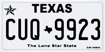 TX license plate CUQ9923