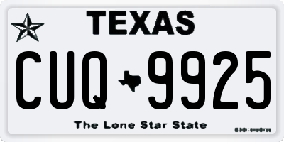 TX license plate CUQ9925