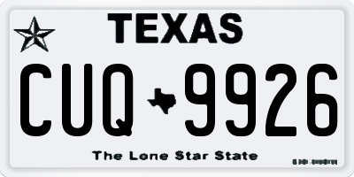 TX license plate CUQ9926