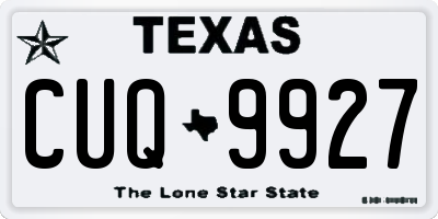 TX license plate CUQ9927