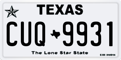TX license plate CUQ9931