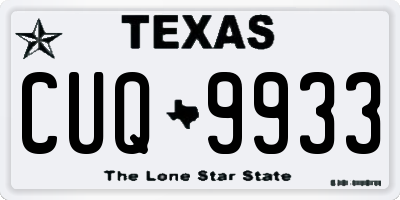 TX license plate CUQ9933