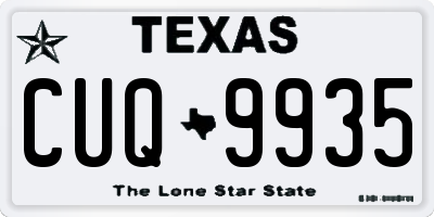TX license plate CUQ9935