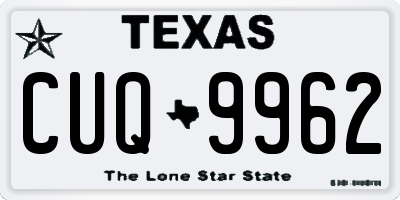 TX license plate CUQ9962