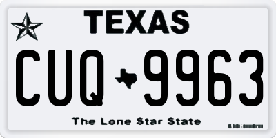 TX license plate CUQ9963