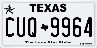 TX license plate CUQ9964