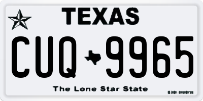 TX license plate CUQ9965