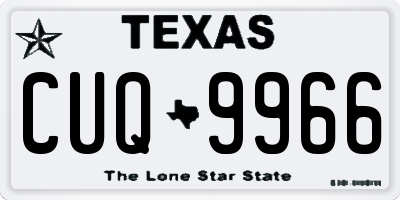 TX license plate CUQ9966
