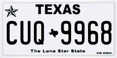 TX license plate CUQ9968