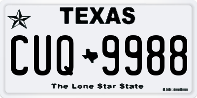 TX license plate CUQ9988