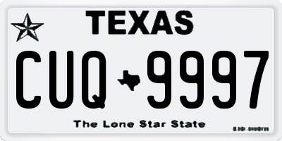 TX license plate CUQ9997